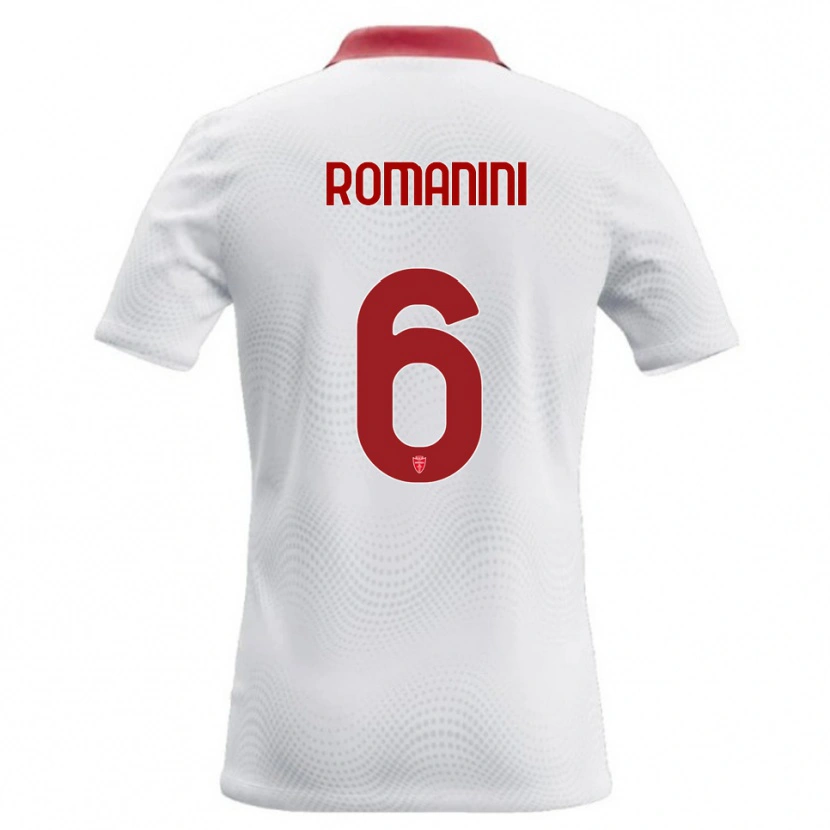 Danxen Hombre Camiseta Andrea Romanini #6 Blanco Rojo 2ª Equipación 2026/27 La Camisa México