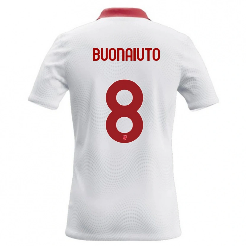 Danxen Hombre Camiseta Marco Buonaiuto #8 Blanco Rojo 2ª Equipación 2026/27 La Camisa México