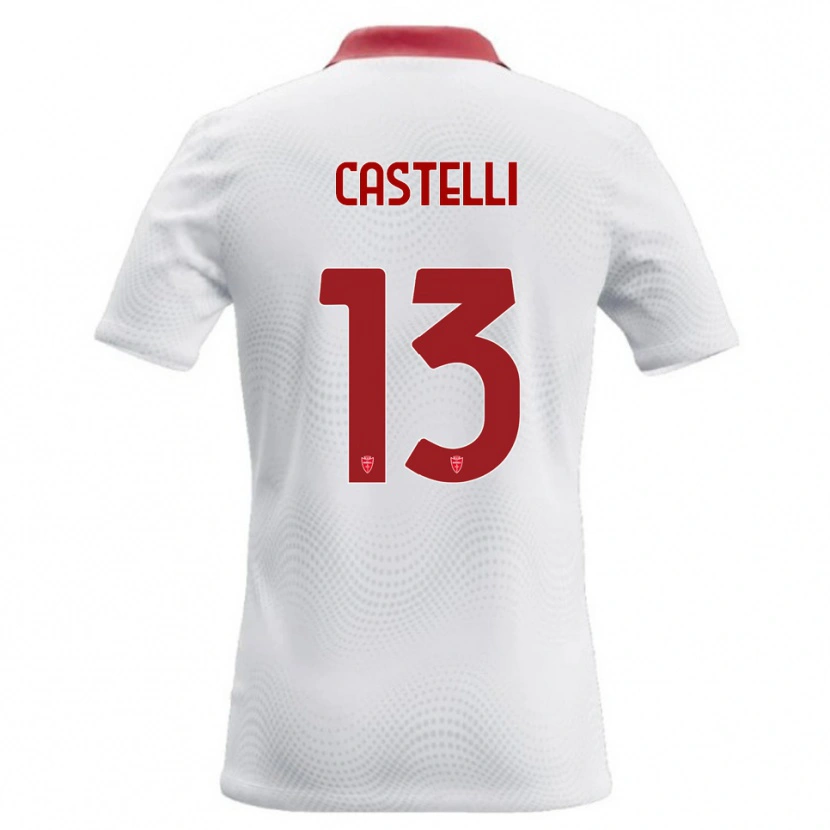 Danxen Hombre Camiseta Davide Castelli #13 Blanco Rojo 2ª Equipación 2026/27 La Camisa México