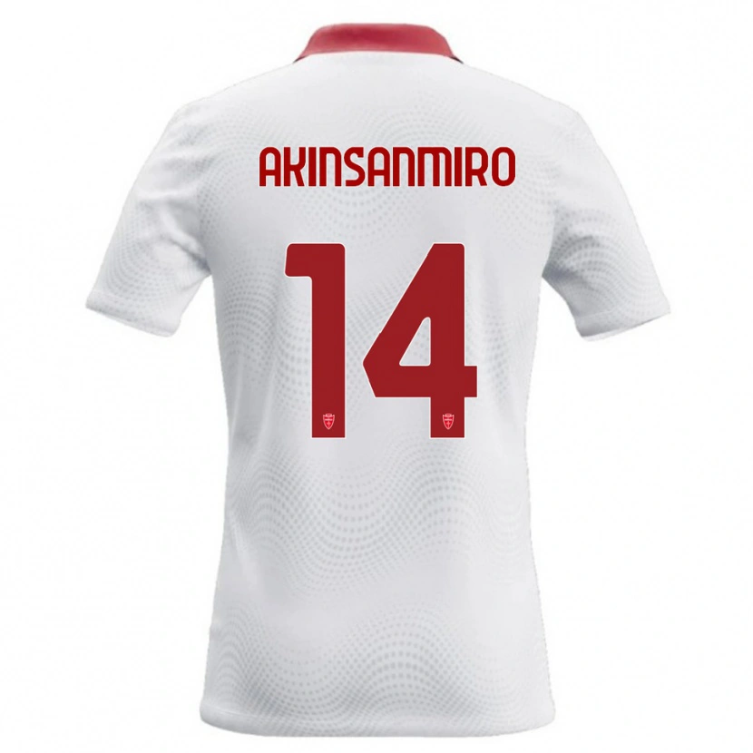 Danxen Hombre Camiseta Ebenezer Akinsanmiro #14 Blanco Rojo 2ª Equipación 2026/27 La Camisa México