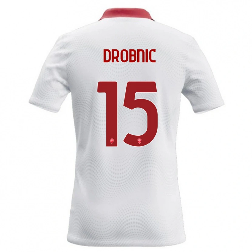 Danxen Hombre Camiseta Matic Drobnic #15 Blanco Rojo 2ª Equipación 2026/27 La Camisa México