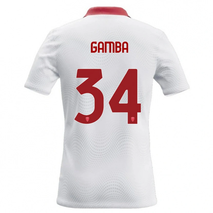 Danxen Hombre Camiseta Alberto Gamba #34 Blanco Rojo 2ª Equipación 2026/27 La Camisa México