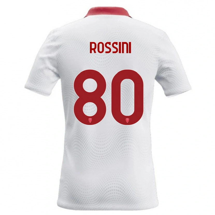 Danxen Hombre Camiseta Luca Rossini #80 Blanco Rojo 2ª Equipación 2026/27 La Camisa México
