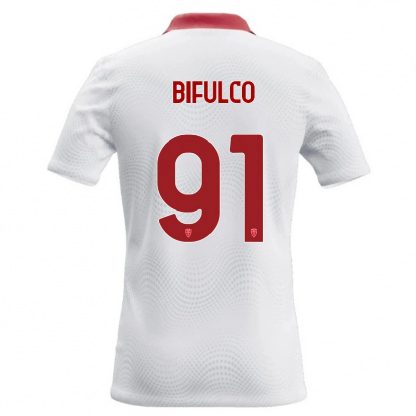 Danxen Hombre Camiseta Davide Bifulco #91 Blanco Rojo 2ª Equipación 2026/27 La Camisa México
