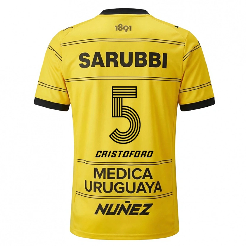 Danxen Hombre Camiseta Sebastián Cristóforo #5 Amarillo Negro 2ª Equipación 2026/27 La Camisa México