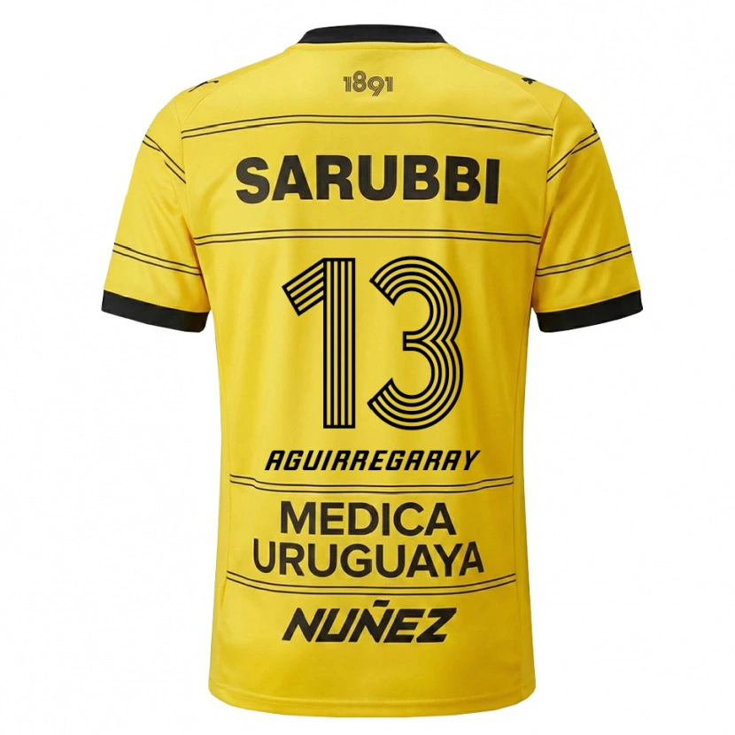 Danxen Hombre Camiseta Matías Aguirregaray #13 Amarillo Negro 2ª Equipación 2026/27 La Camisa México