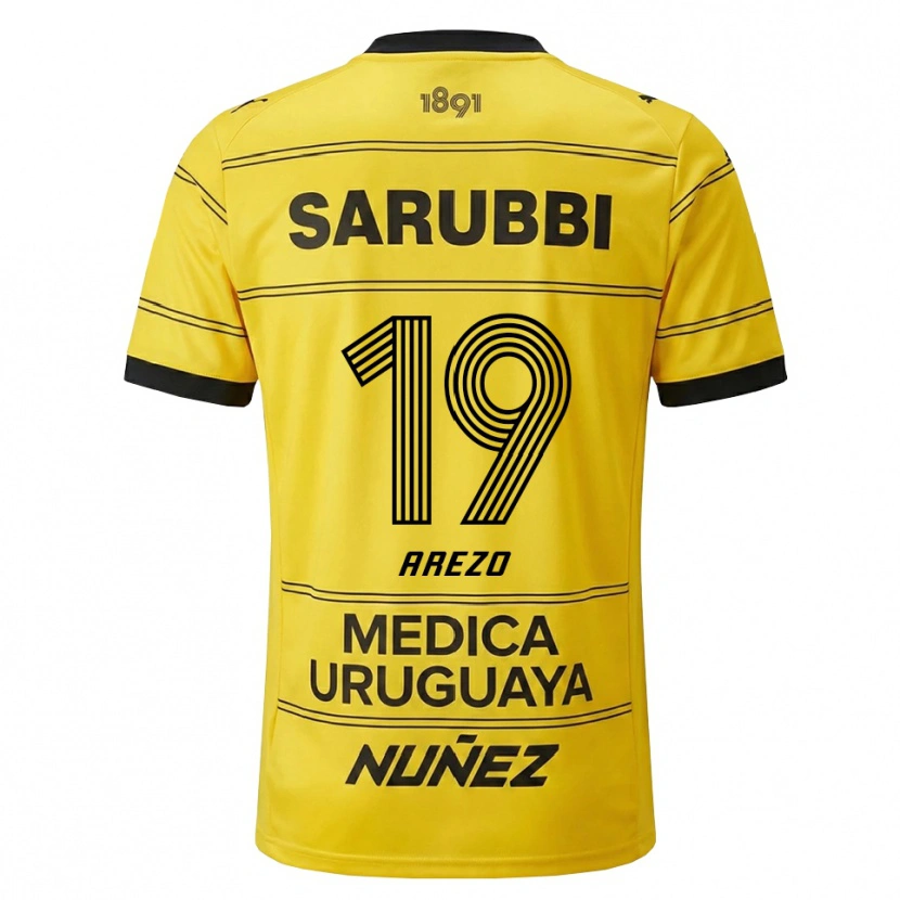 Danxen Hombre Camiseta Matías Arezo #19 Amarillo Negro 2ª Equipación 2026/27 La Camisa México