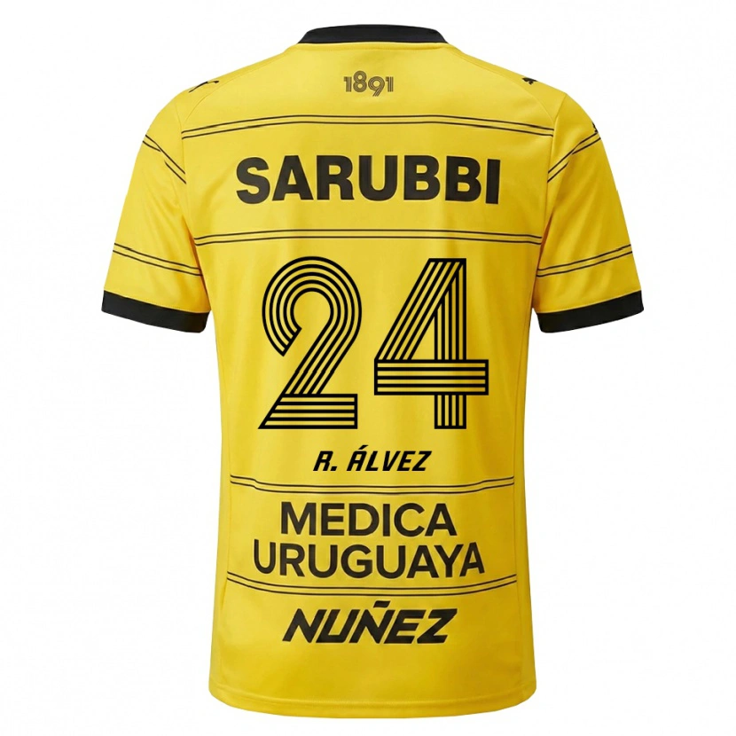Danxen Hombre Camiseta Rodrigo Álvez #24 Amarillo Negro 2ª Equipación 2026/27 La Camisa México