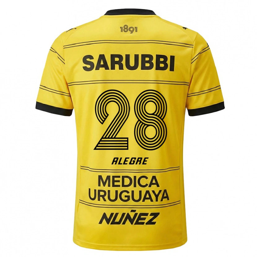 Danxen Hombre Camiseta Ignacio Alegre #28 Amarillo Negro 2ª Equipación 2026/27 La Camisa México