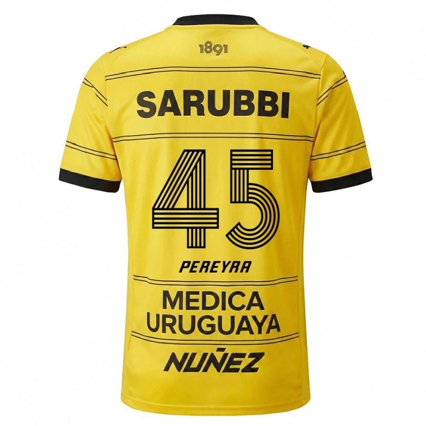 Danxen Hombre Camiseta Estevan Pereyra #45 Amarillo Negro 2ª Equipación 2026/27 La Camisa México