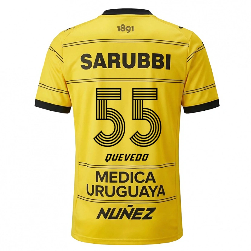 Danxen Hombre Camiseta Juan Quevedo #55 Amarillo Negro 2ª Equipación 2026/27 La Camisa México