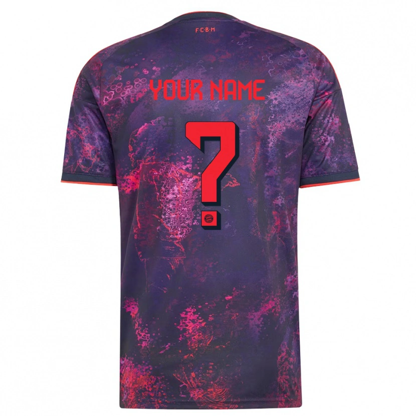 Danxen Hombre Camiseta Su Nombre #0 Rojo Morado Equipación Tercera 2026/27 La Camisa México
