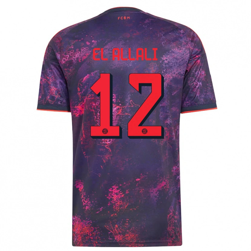 Danxen Hombre Camiseta Jonas El Allali #12 Rojo Morado Equipación Tercera 2026/27 La Camisa México