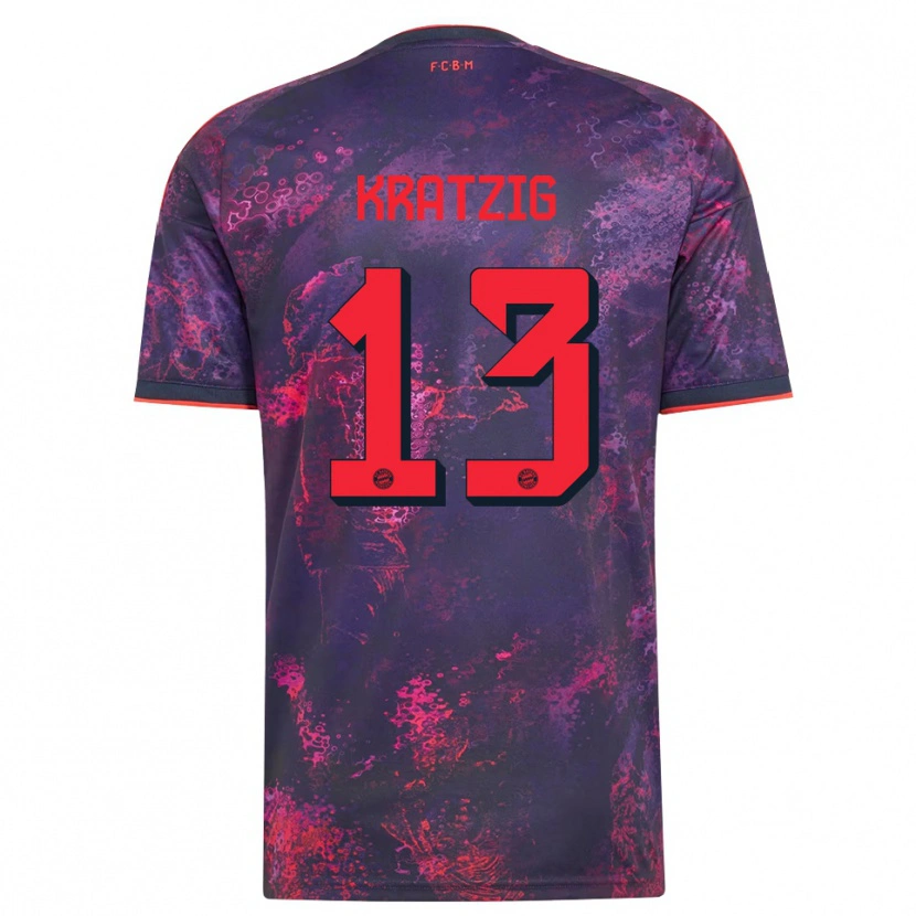 Danxen Hombre Camiseta Frans Kratzig #13 Rojo Morado Equipación Tercera 2026/27 La Camisa México