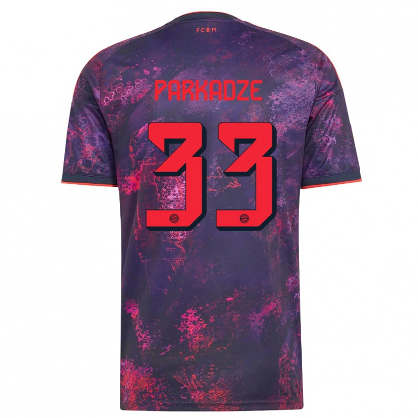 Danxen Hombre Camiseta Luka Parkadze #33 Rojo Morado Equipación Tercera 2026/27 La Camisa México