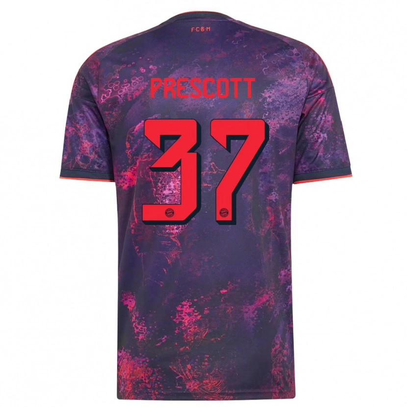 Danxen Hombre Camiseta Leonard Prescott #37 Rojo Morado Equipación Tercera 2026/27 La Camisa México