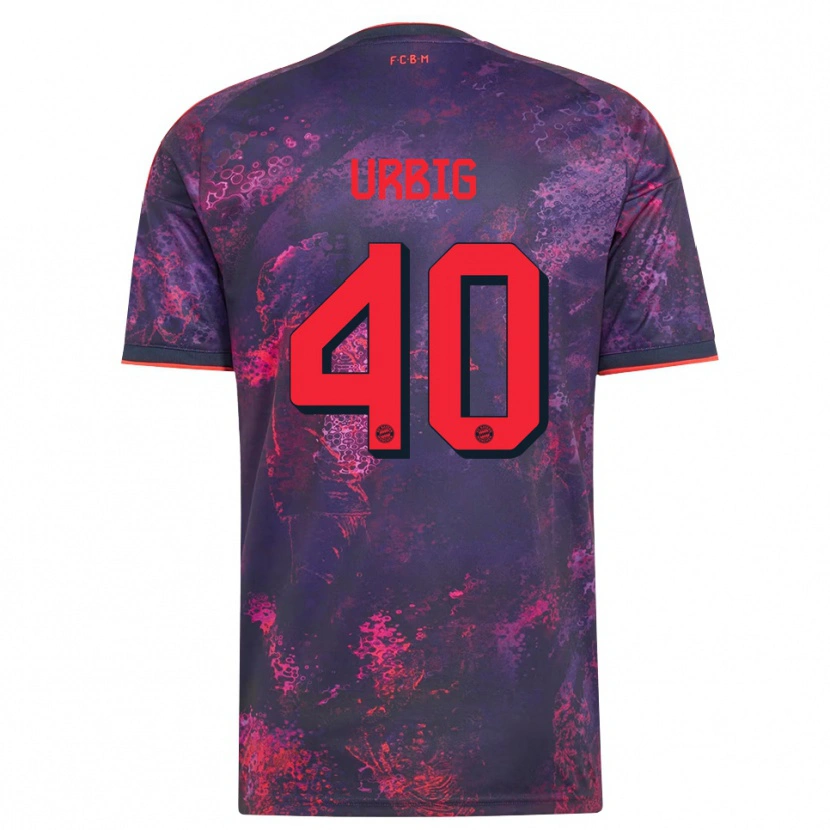 Danxen Hombre Camiseta Jonas Urbig #40 Rojo Morado Equipación Tercera 2026/27 La Camisa México