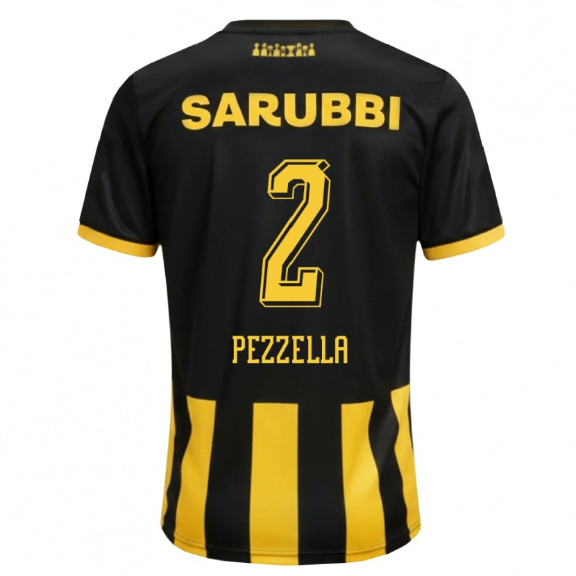 Danxen Mujer Camiseta Germán Pezzella #2 Negro Amarillo 1ª Equipación 2026/27 La Camisa México