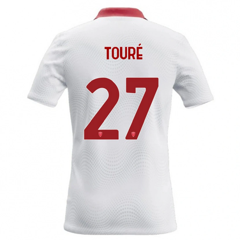 Danxen Mujer Camiseta Idrissa Touré #27 Blanco Rojo 2ª Equipación 2026/27 La Camisa México