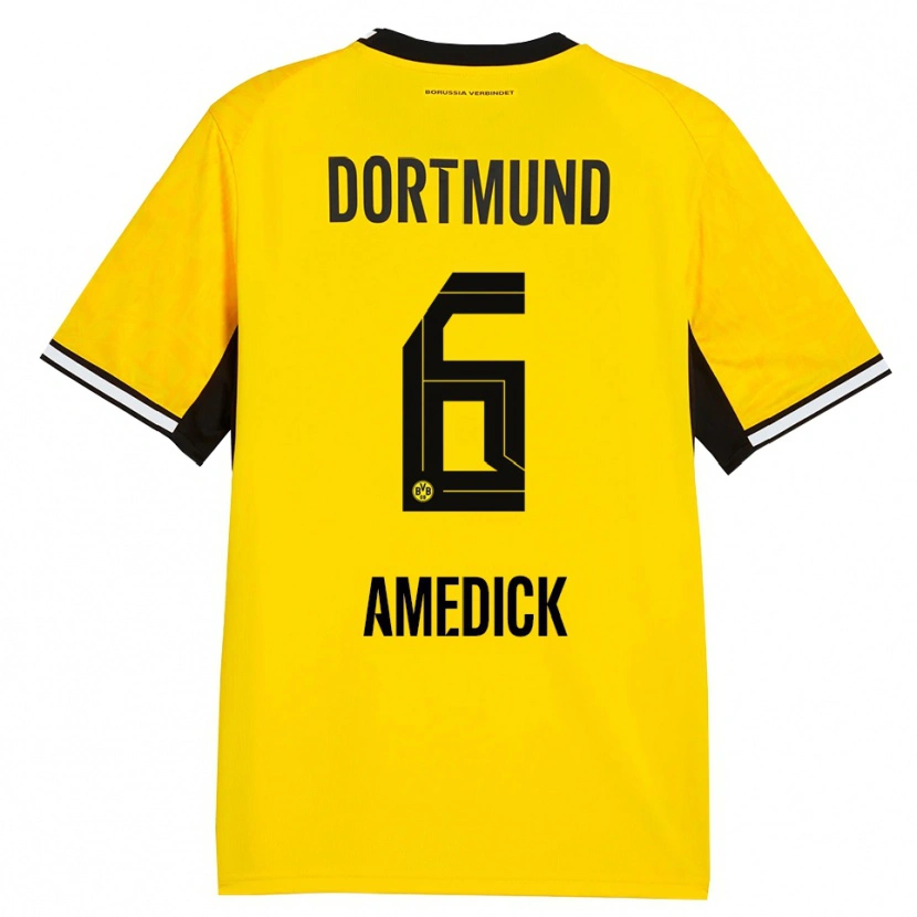 Danxen Mujer Camiseta Maik Amedick #6 Amarillo Negro Blanco 1ª Equipación 2026/27 La Camisa México