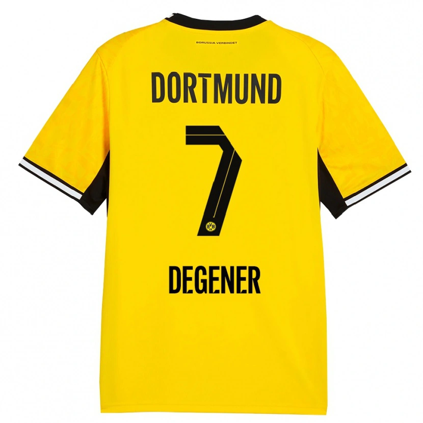 Danxen Mujer Camiseta Tim Degener #7 Amarillo Negro Blanco 1ª Equipación 2026/27 La Camisa México