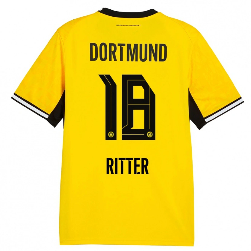 Danxen Mujer Camiseta Roméo Ritter #18 Amarillo Negro Blanco 1ª Equipación 2026/27 La Camisa México