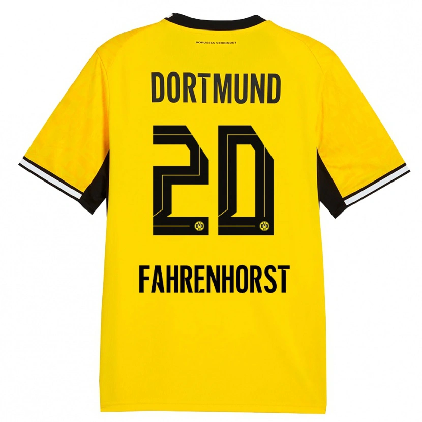 Danxen Mujer Camiseta Luke Fahrenhorst #20 Amarillo Negro Blanco 1ª Equipación 2026/27 La Camisa México