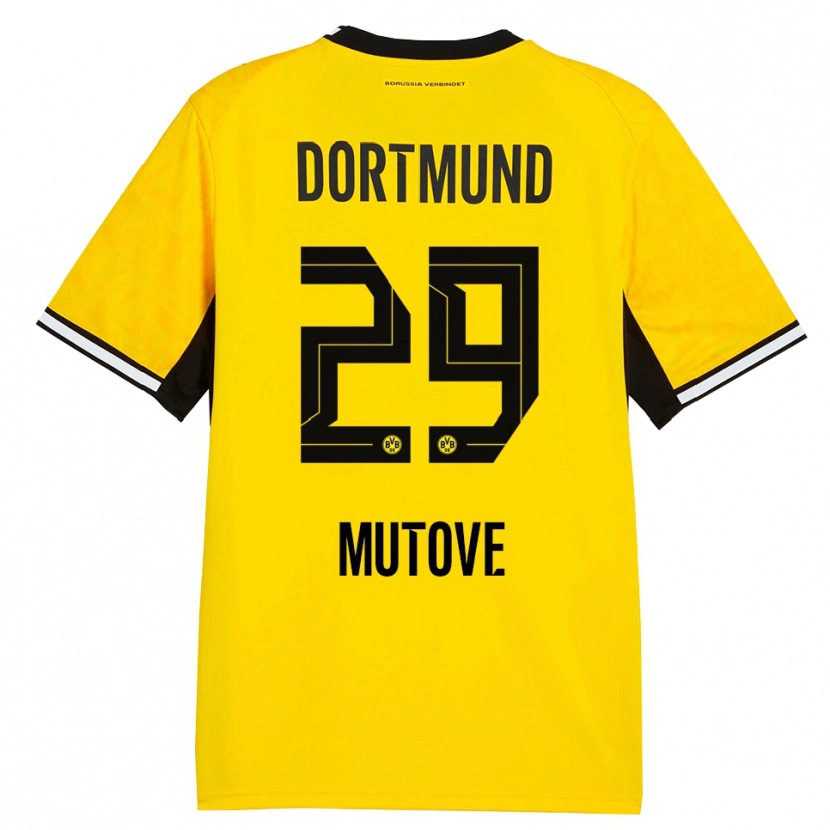 Danxen Mujer Camiseta Kevin Mutove #29 Amarillo Negro Blanco 1ª Equipación 2026/27 La Camisa México