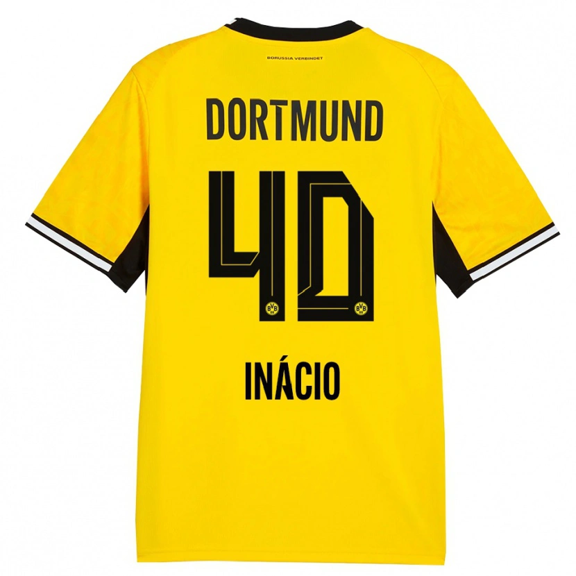 Danxen Mujer Camiseta Samuele Inácio #40 Amarillo Negro Blanco 1ª Equipación 2026/27 La Camisa México