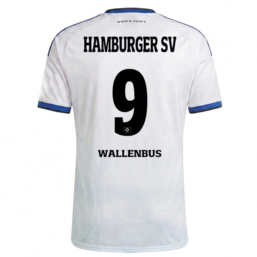 Danxen Mujer Camiseta Noah Wallenßus #9 Blanco Negro Azul 1ª Equipación 2026/27 La Camisa México
