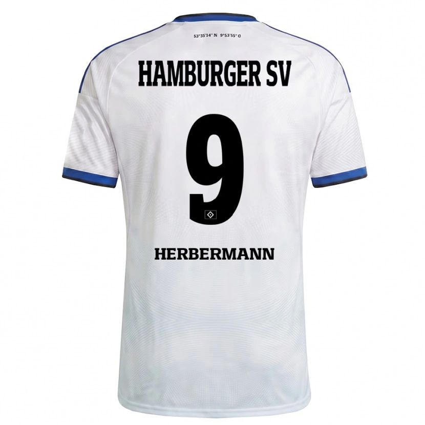 Danxen Mujer Camiseta Kevin Herbermann #9 Blanco Negro Azul 1ª Equipación 2026/27 La Camisa México