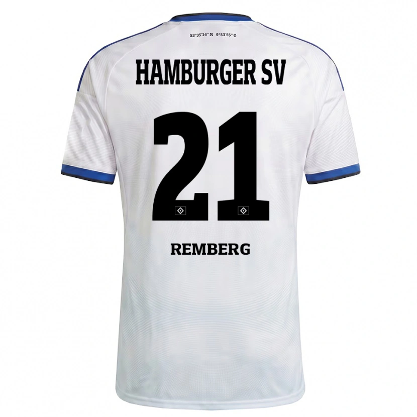 Danxen Mujer Camiseta Nicolai Remberg #21 Blanco Negro Azul 1ª Equipación 2026/27 La Camisa México