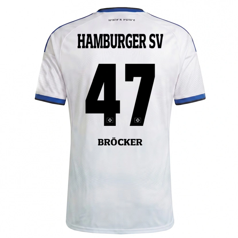 Danxen Mujer Camiseta Mads Bröcker #47 Blanco Negro Azul 1ª Equipación 2026/27 La Camisa México