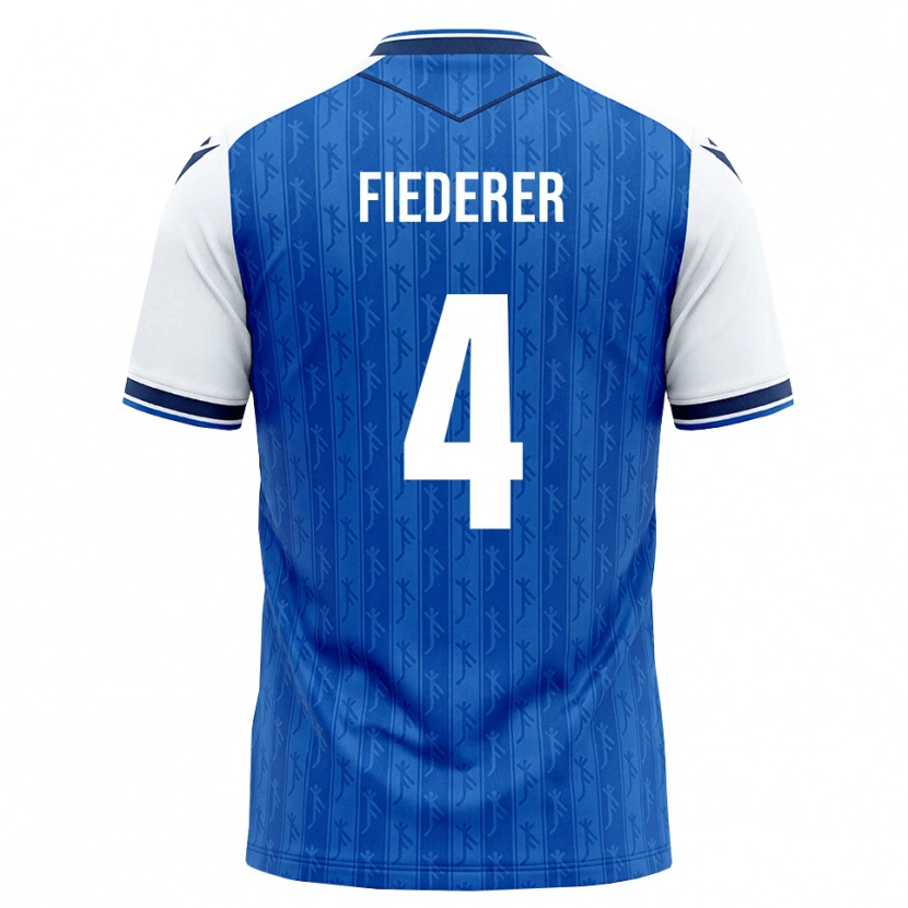 Danxen Mujer Camiseta Tom Fiederer #4 Azul Real Blanco 1ª Equipación 2026/27 La Camisa México