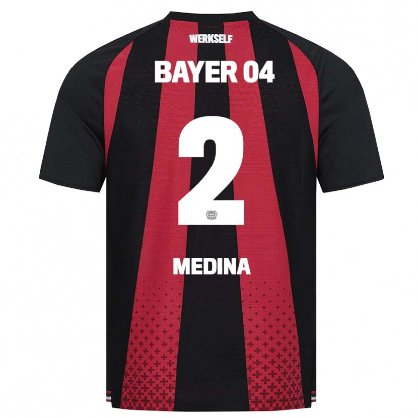 Danxen Mujer Camiseta Facundo Medina #2 Negro Blanco Rojo 1ª Equipación 2026/27 La Camisa México