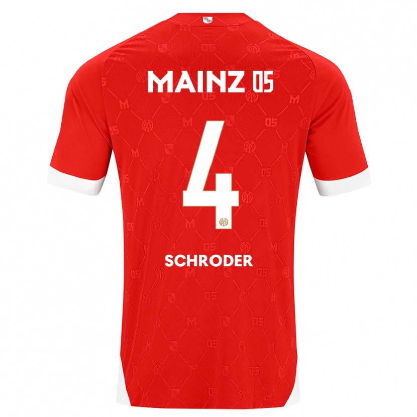 Danxen Mujer Camiseta Lara Schröder #4 Rojo Blanco 1ª Equipación 2026/27 La Camisa México