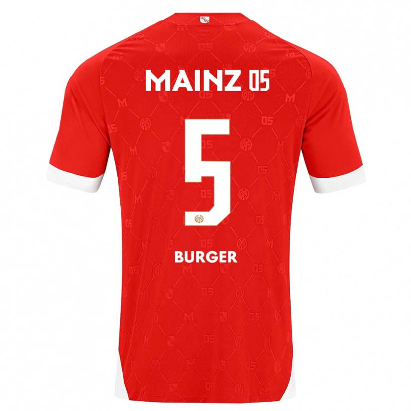Danxen Mujer Camiseta Korbinian Burger #5 Rojo Blanco 1ª Equipación 2026/27 La Camisa México