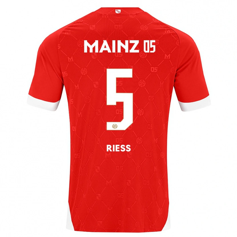 Danxen Mujer Camiseta Fabian Rieß #5 Rojo Blanco 1ª Equipación 2026/27 La Camisa México