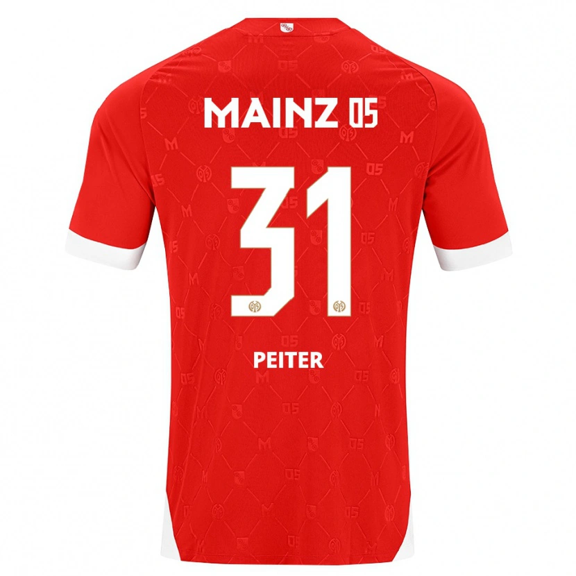 Danxen Mujer Camiseta Chiara Peiter #31 Rojo Blanco 1ª Equipación 2026/27 La Camisa México