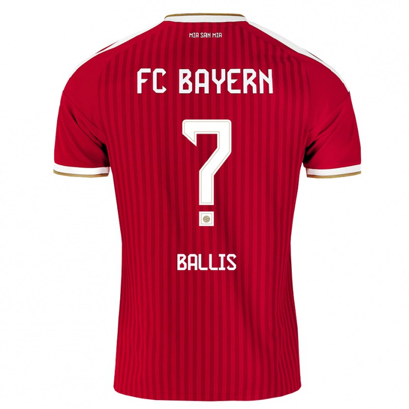 Danxen Mujer Camiseta Benjamin Ballis #0 Rojo Blanco Azul 1ª Equipación 2026/27 La Camisa México