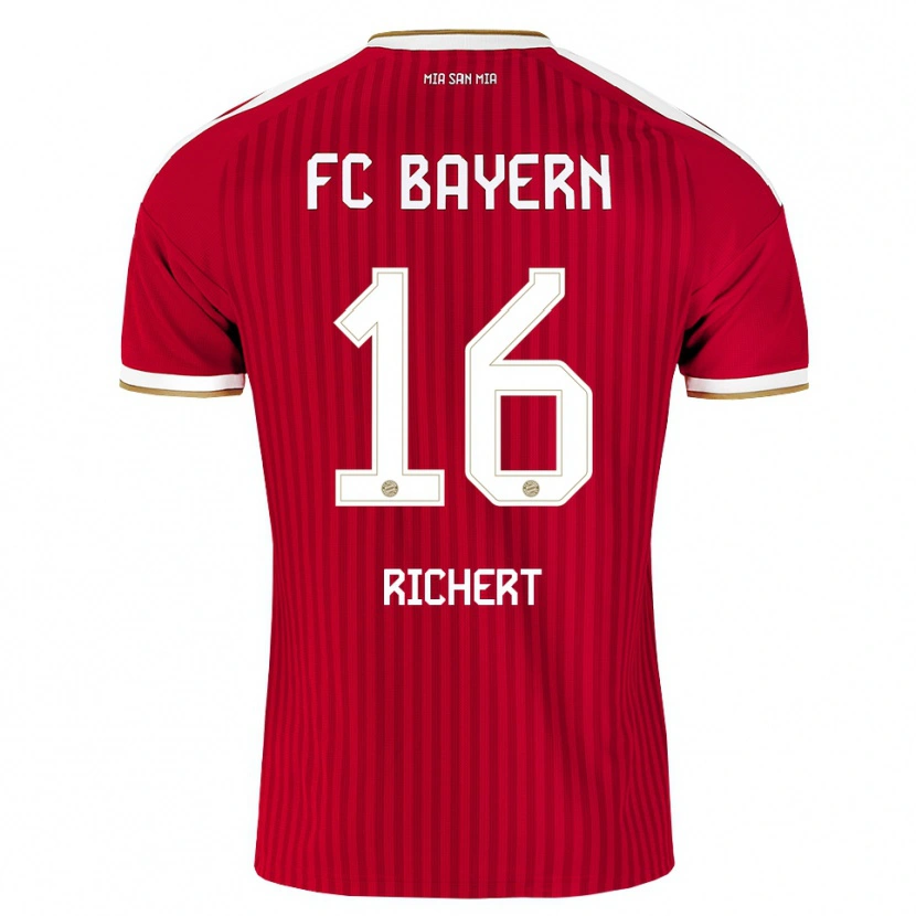 Danxen Mujer Camiseta Leonhard Richert #16 Rojo Blanco Azul 1ª Equipación 2026/27 La Camisa México