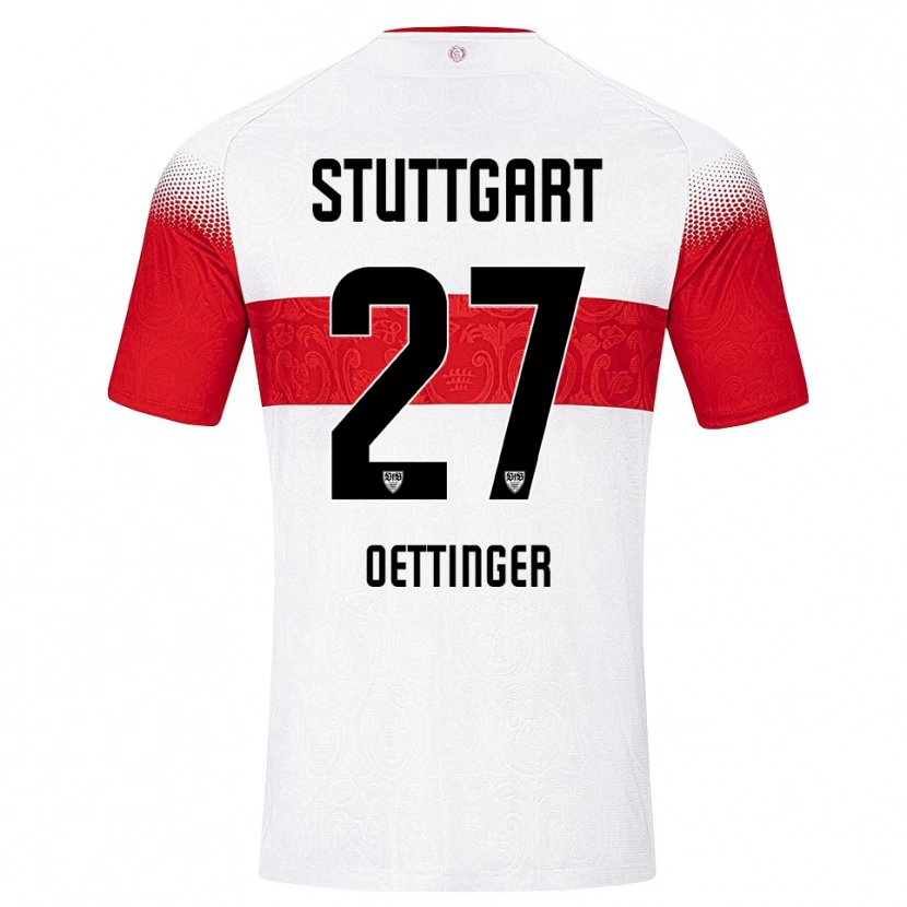 Danxen Mujer Camiseta Jannik Oettinger #27 Blanco Rojo Amarillo 1ª Equipación 2026/27 La Camisa México