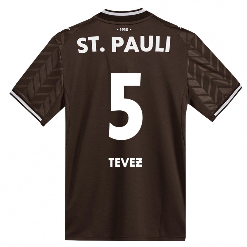 Danxen Mujer Camiseta Federico Tevez #5 Café Blanco 1ª Equipación 2026/27 La Camisa México