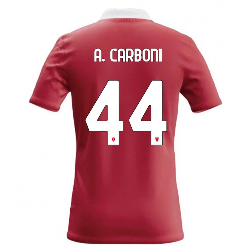 Danxen Mujer Camiseta Andrea Carboni #44 Rojo Blanco 1ª Equipación 2026/27 La Camisa México