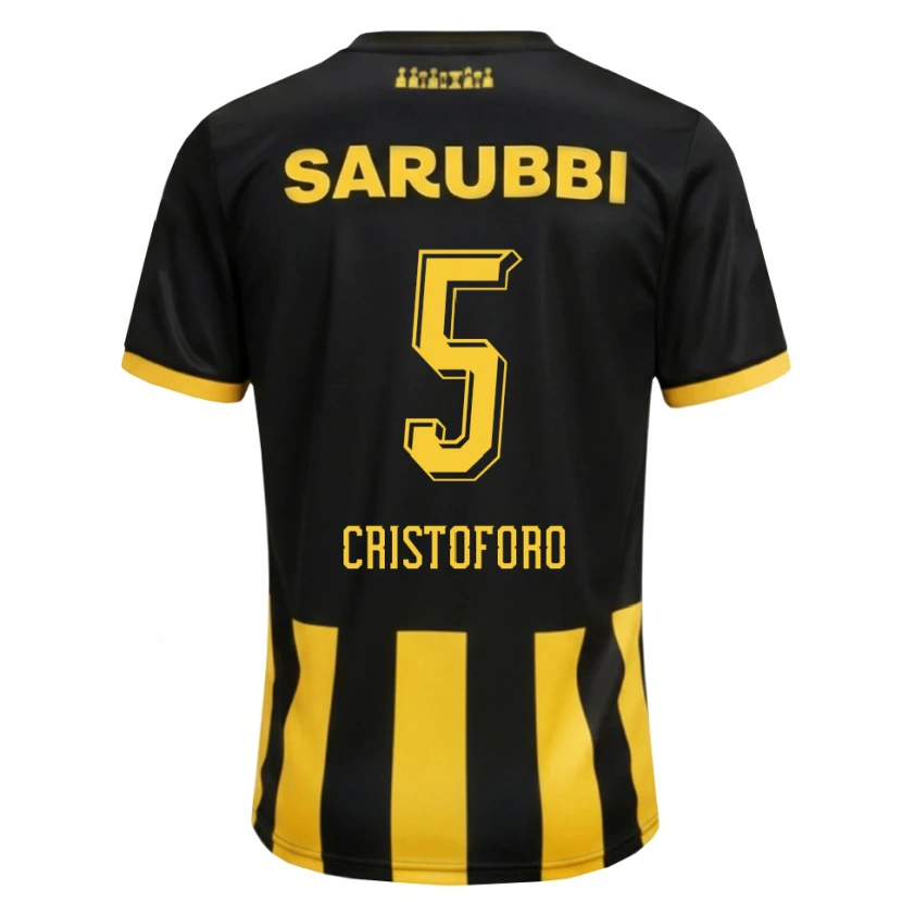 Danxen Mujer Camiseta Sebastián Cristóforo #5 Negro Amarillo 1ª Equipación 2026/27 La Camisa México