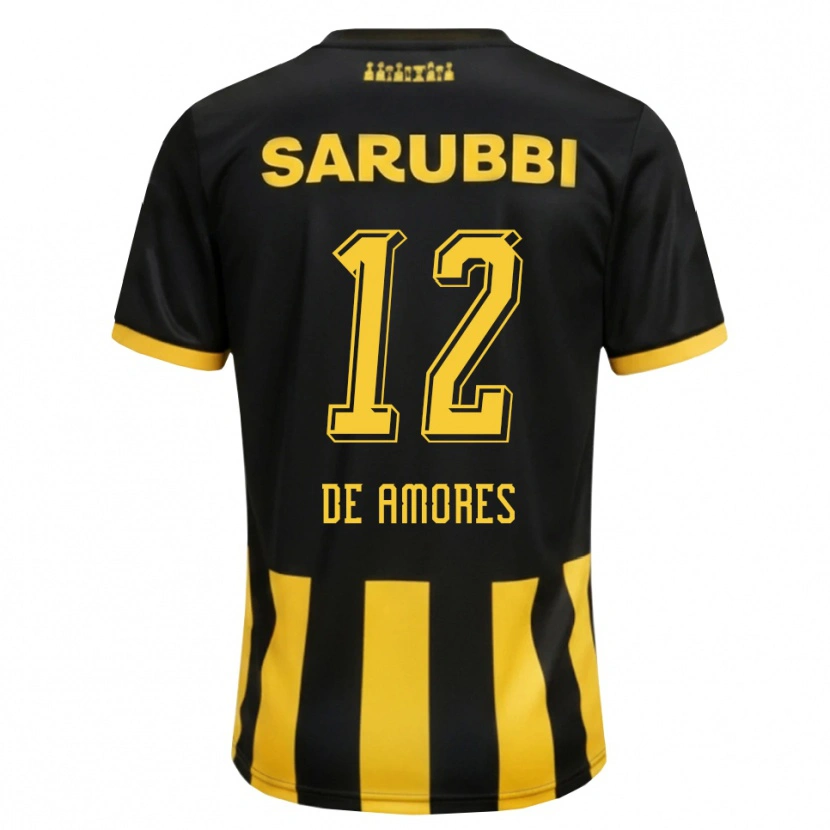 Danxen Mujer Camiseta Guillermo De Amores #12 Negro Amarillo 1ª Equipación 2026/27 La Camisa México