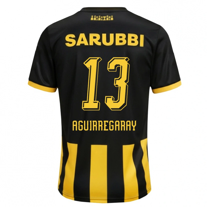 Danxen Mujer Camiseta Matías Aguirregaray #13 Negro Amarillo 1ª Equipación 2026/27 La Camisa México