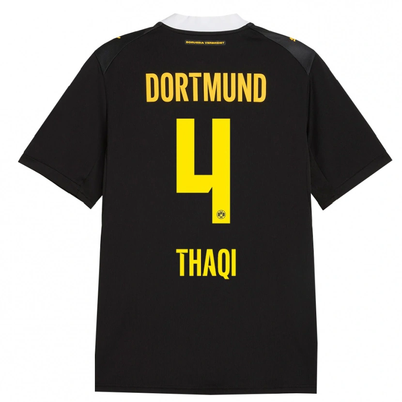 Danxen Mujer Camiseta Albin Thaqi #4 Negro Rojo Amarillo 2ª Equipación 2026/27 La Camisa México