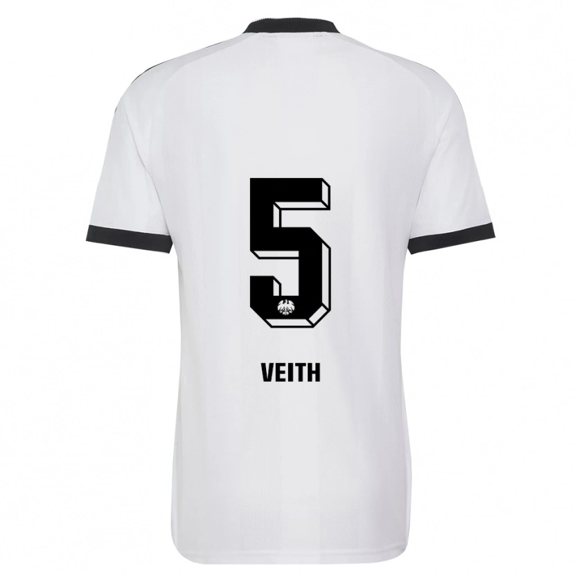 Danxen Mujer Camiseta Titus Veith #5 Blanco Negro 2ª Equipación 2026/27 La Camisa México