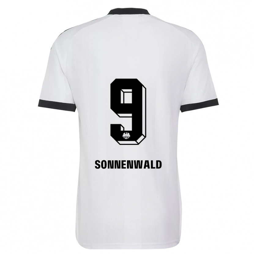 Danxen Mujer Camiseta Lukas Sonnenwald #9 Blanco Negro 2ª Equipación 2026/27 La Camisa México